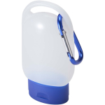 Portable hand gel with carabiner and citrus fragrance 30ml blue colour