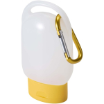 Portable hand gel with carabiner and citrus fragrance 30ml yellow colour