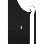 Cotton apron with double pocket, 200 g/m2 black colour close-up view 1