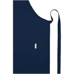 Cotton apron with double pocket, 200 g/m2 navy-blue colour close-up view 1