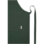 Cotton apron with double pocket, 200 g/m2 dark green colour close-up view 1
