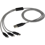 5-in-1 charging and synchronisation cable with multiple connectors black colour second view