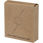 Retractable charging cable with multiple 100W connectors silver colour second view with box
