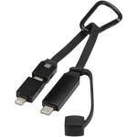 3-in-1 charging cable with carabiner and 65W fast charging black colour third view