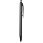 Double-injection recycled plastic ballpoint pen with blue ink black colour second side view