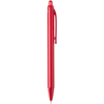 Double-injection recycled plastic ballpoint pen with blue ink red colour second side view