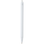 Double-injection recycled plastic ballpoint pen with blue ink white colour second rear view
