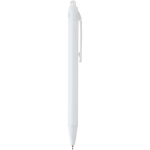 Double-injection recycled plastic ballpoint pen with blue ink white colour second side view