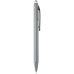 Double-injection recycled plastic ballpoint pen with blue ink grey colour second side view
