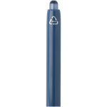 Double-injection recycled plastic ballpoint pen with blue ink navy-blue colour close-up view 1