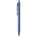 Double-injection recycled plastic ballpoint pen with blue ink navy-blue colour side view