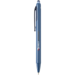 Double-injection recycled plastic ballpoint pen with blue ink navy-blue colour