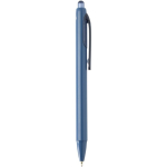 Double-injection recycled plastic ballpoint pen with blue ink navy-blue colour second side view