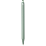 Double-injection recycled plastic ballpoint pen with blue ink marbled green colour second rear view