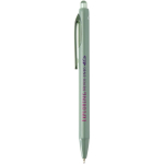 Double-injection recycled plastic ballpoint pen with blue ink marbled green colour