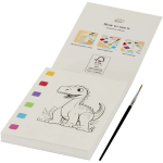 Colouring book with watercolour palette and brush white colour