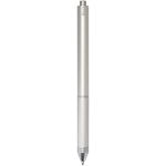 4-in-1 stainless steel pen with mechanical pencil and multiple inks silver colour second rear view
