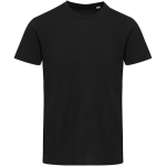Unisex short-sleeve crew-neck cotton T-shirt 200 g/m2 Elevate black colour second front view