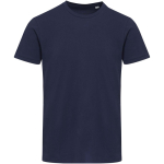 Unisex short-sleeve crew-neck cotton T-shirt 200 g/m2 Elevate navy-blue colour second front view
