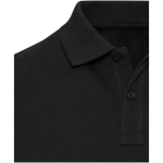 Unisex short-sleeve cotton-blend polo shirt 220 g/m² Elevate black colour close-up view 1
