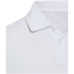 Unisex short-sleeve cotton-blend polo shirt 220 g/m² Elevate white colour close-up view 1