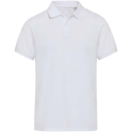 Unisex short-sleeve cotton-blend polo shirt 220 g/m² Elevate white colour second front view
