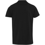 Unisex short-sleeved polo shirt in certified organic cotton 180 g/m2 Elevate black colour second rear view
