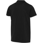 Unisex short-sleeved polo shirt in certified organic cotton 180 g/m2 Elevate black colour third rear view