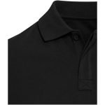 Unisex short-sleeved polo shirt in certified organic cotton 180 g/m2 Elevate black colour close-up view 1