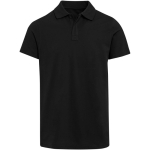 Unisex short-sleeved polo shirt in certified organic cotton 180 g/m2 Elevate black colour second front view