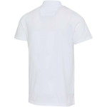 Unisex short-sleeved polo shirt in certified organic cotton 180 g/m2 Elevate white colour third rear view