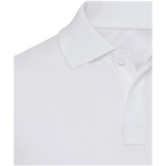 Unisex short-sleeved polo shirt in certified organic cotton 180 g/m2 Elevate white colour close-up view 1