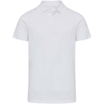 Unisex short-sleeved polo shirt in certified organic cotton 180 g/m2 Elevate white colour second front view