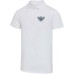 Unisex short-sleeved polo shirt in certified organic cotton 180 g/m2 Elevate white colour screen printing view