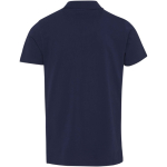 Unisex short-sleeved polo shirt in certified organic cotton 180 g/m2 Elevate navy-blue colour second rear view