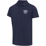 Unisex short-sleeved polo shirt in certified organic cotton 180 g/m2 Elevate navy-blue colour screen printing view