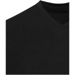 Unisex short-sleeve V-neck organic cotton T-shirt 200 g/m2 Elevate black colour close-up view 1