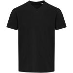 Unisex short-sleeve V-neck organic cotton T-shirt 200 g/m2 Elevate black colour second front view