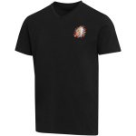Unisex short-sleeve V-neck organic cotton T-shirt 200 g/m2 Elevate black colour screen printing view