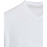 Unisex short-sleeve V-neck organic cotton T-shirt 200 g/m2 Elevate white colour close-up view 1