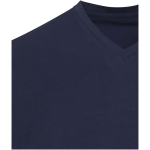 Unisex short-sleeve V-neck organic cotton T-shirt 200 g/m2 Elevate navy-blue colour close-up view 1