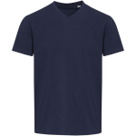 Unisex short-sleeve V-neck organic cotton T-shirt 200 g/m2 Elevate navy-blue colour second front view