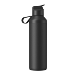Recycled stainless steel bottle with straw 710ml Ocean Bottle black colour second rear view