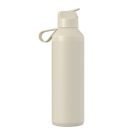 Recycled stainless steel bottle with straw 710ml Ocean Bottle sand colour second rear view