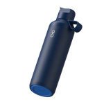 Recycled stainless steel bottle with straw 710ml Ocean Bottle navy-blue colour third view