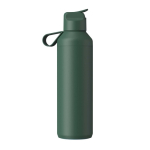 Recycled stainless steel bottle with straw 710ml Ocean Bottle dark green colour second rear view