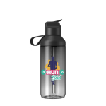 Transparent bottle with straw and flip lid 710ml Ocean Bottle black colour