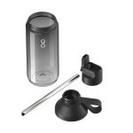 Transparent bottle with straw and flip lid 710ml Ocean Bottle black colour second view