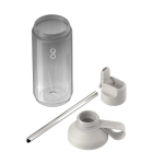 Transparent bottle with straw and flip lid 710ml Ocean Bottle light grey colour second view