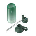 Transparent bottle with straw and flip lid 710ml Ocean Bottle dark green colour second view